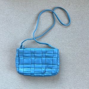 Zara Blue Woven Design Crossbody Purse